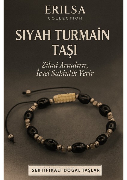 Sertifikalı Siyah Turmalin Taşı Bileklik - Zihni Arındıran ve Içsel Sakinlik Sağlayan Takı