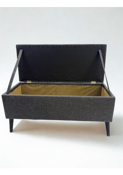 Sandıklı Keten Puf Bench – Antrasit Gri | 90X45X40 cm Depolama Alanlı, Modern Oturma & Dekoratif Ayak Ucu Pufu fırsatları