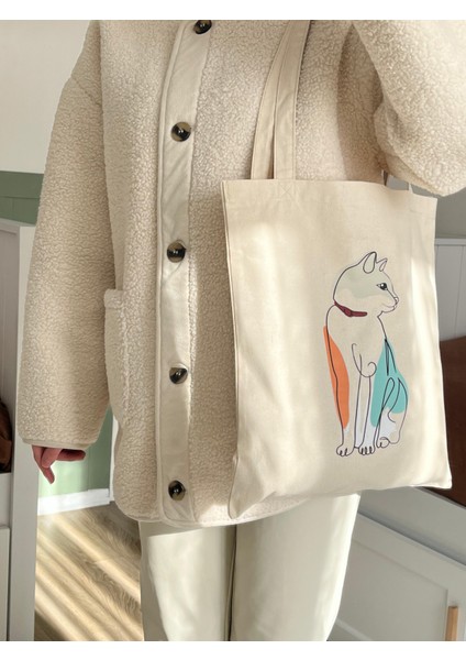 Ham Kanvas Baskılı Bez Çanta