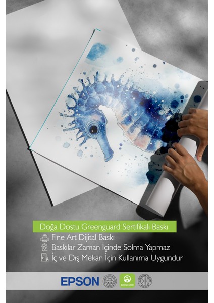 Çerçevesiz Poster, Denizatı, Su Renkleriyle Çizilmiş, Mavi Tonlar Poster No: 107271 indirimleri