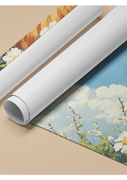 Çerçevesiz Poster, Papatyalar Arasında Yatan Kedi, Bahar Havası Poster No: 107346 fırsatları