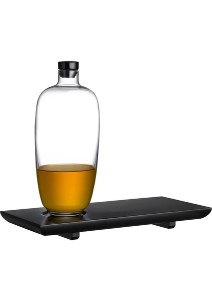 Malt 92785 Kristal Viski Şişesi 1050 cc – Ahşap Altlıklı, Kurşunsuz Kristal Cam