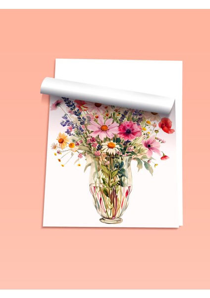 Çerçevesiz Poster, Çiçek Buketi, Renkli Bahar Çiçekleri Vazoda Poster No: 107668 fiyatları