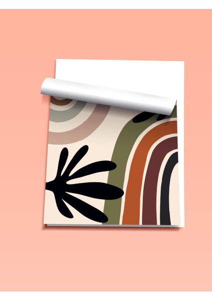 Çerçevesiz Poster, Yaylı Renkli Gökkuşağı Deseni, Siyah Yapraklarla Poster No: 107949 fiyatları