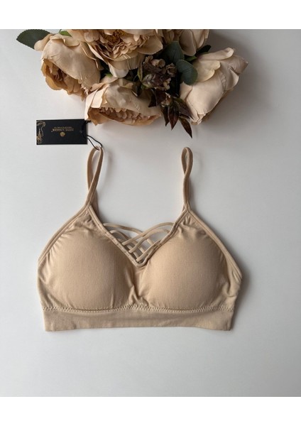 Günlük Kullanım Önü Bağlama Detaylı Padli Yumuşak Dikişsiz Ince Askılı Rahat Bralet modelleri