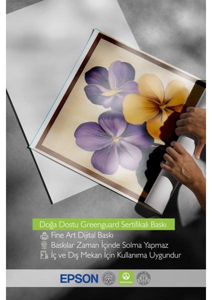 Çerçevesiz Poster, Mor Sarı Menekşe, Retro Bitki Tasarımı Poster No: 107420 indirimleri