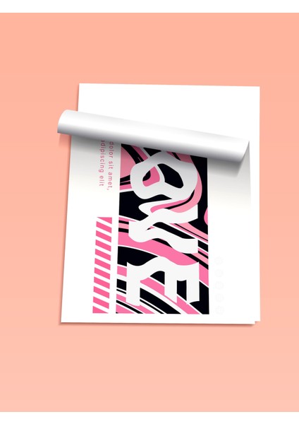 Çerçevesiz Poster, Love Yazısı, Pembe Tonlar, Dikey Tipografi Poster No: 107657 fiyatları