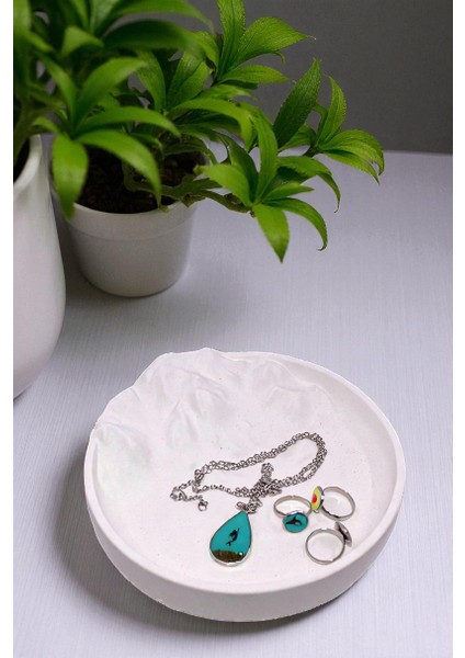 Dağ Figürü Takı Organizer Tabağı, Sunumluk, Mumluk, Anahtarlık %100 Taş Tozu (18X18CM)