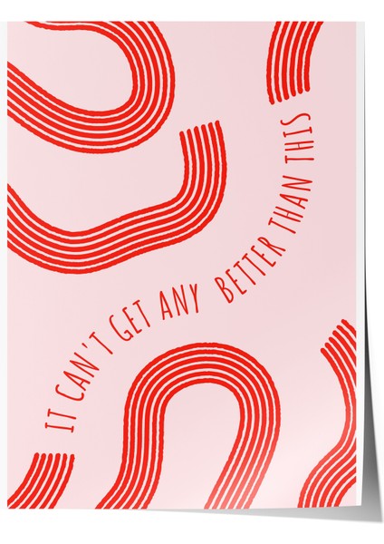 Çerçevesiz Poster, Kırmızı Soyut Desen, Tipografik Spiral Çizim Poster No: 107630
