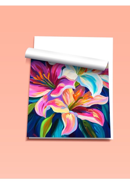 Çerçevesiz Poster, Lilyum Çiçekleri, Canlı Renkler, Dijital Boyama Poster No: 107307 fiyatları