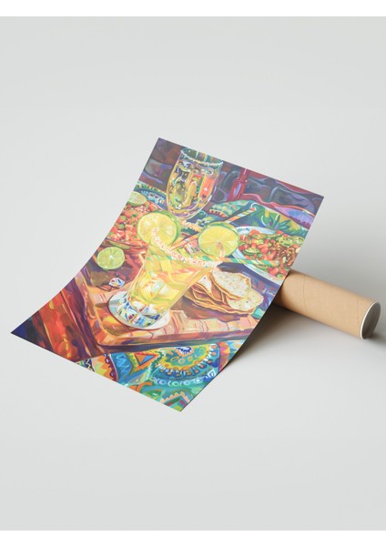 Çerçevesiz Poster, Kokteyl Bardağı, Limonlu Içecek, Canlı Masa Detayı Poster No: 106666 modelleri