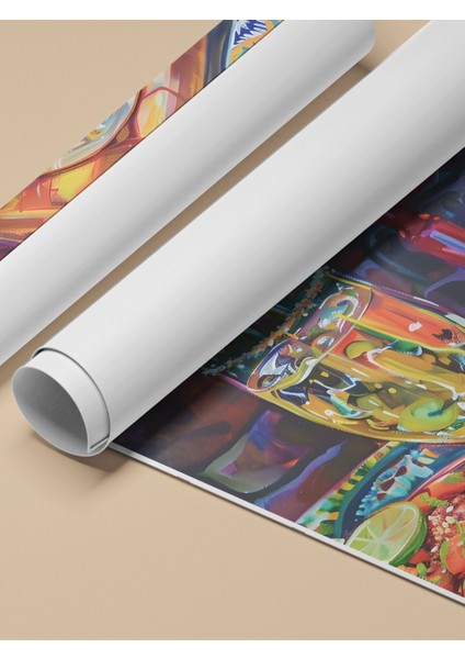 Çerçevesiz Poster, Kokteyl Bardağı, Limonlu Içecek, Canlı Masa Detayı Poster No: 106666 fırsatları
