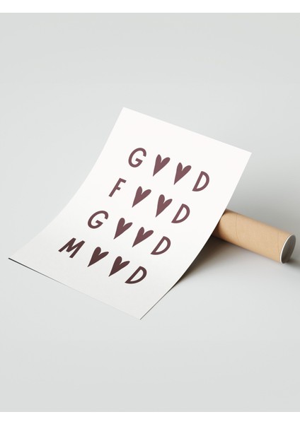 Çerçevesiz Poster, Tipografi Kalp Sembolü, Kırmızı Yazı, Minimal Poster Poster No: 106615 modelleri