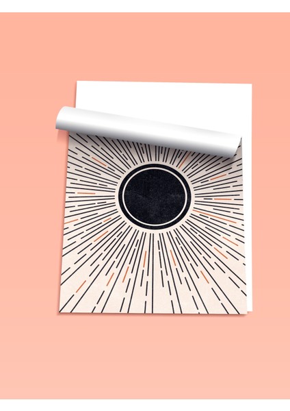 Çerçevesiz Poster, Siyah Güneş Işınları, Soyut Geometrik Stil Poster No: 107727 fiyatları