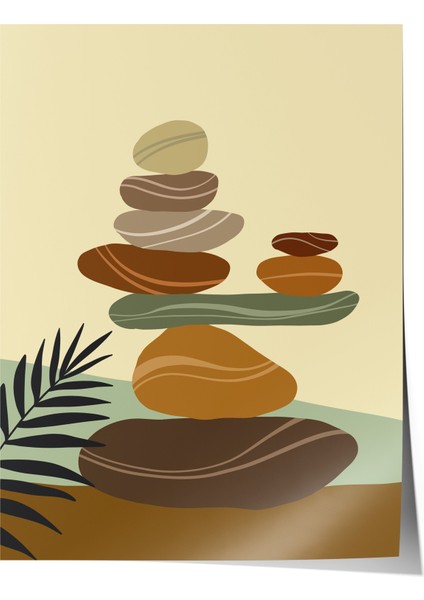 Çerçevesiz Poster, Zen Taşları, Dengede Duran Kaya Kompozisyonu Poster No: 107922