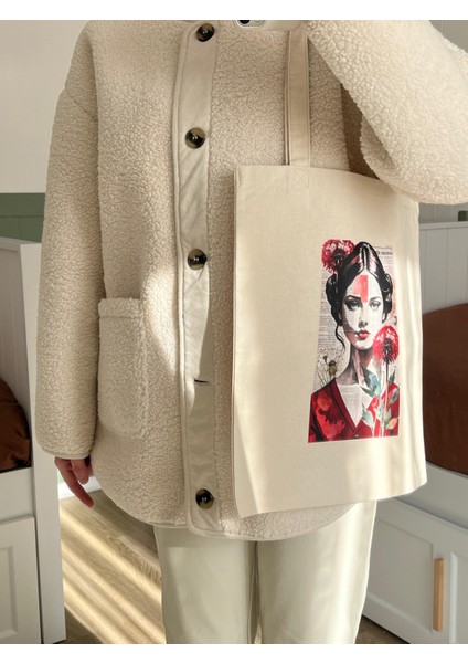 Ham Kanvas Baskılı Bez Çanta