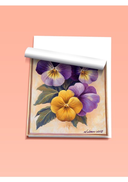 Çerçevesiz Poster, Sarı Mor Menekşe, Botanik Çizim Poster No: 107422 fiyatları