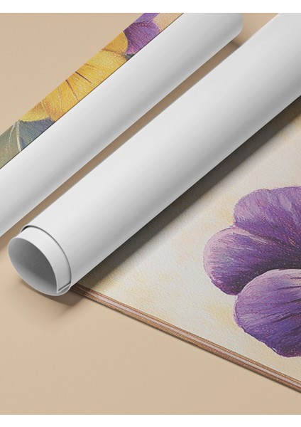 Çerçevesiz Poster, Sarı Mor Menekşe, Botanik Çizim Poster No: 107422 fırsatları