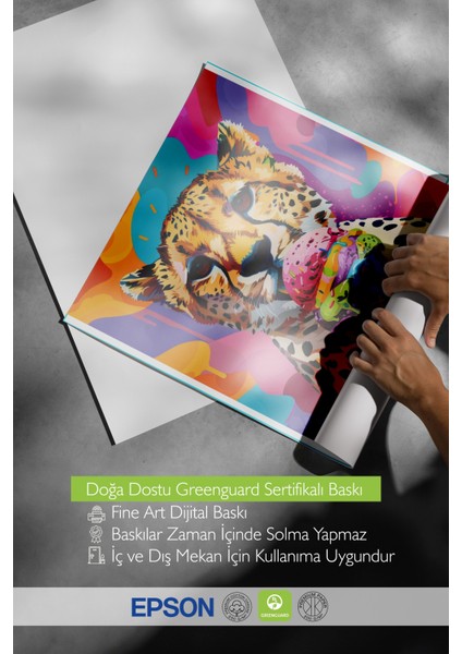 Çerçevesiz Poster, Leopar, Dondurma ve Renkli Arka Plan, Pop Art Tarzı Poster No: 106556 indirimleri