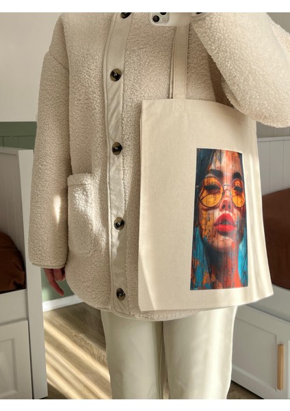 Ham Kanvas Baskılı Bez Çanta