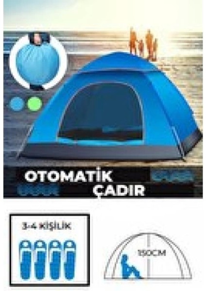 Otomatik Havada Açılan Su Geçirmez Çadır 4 Kişilik