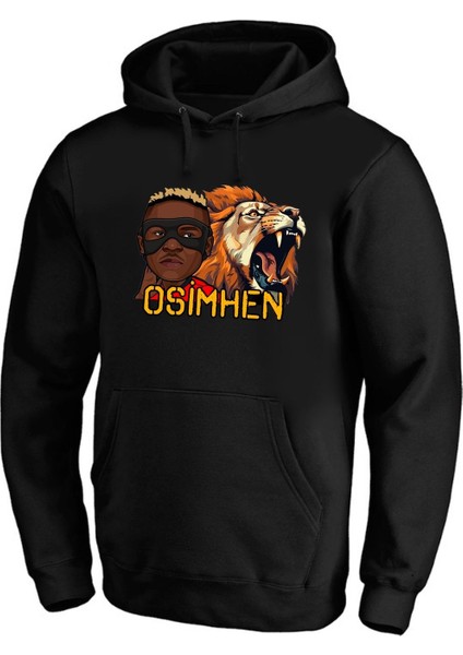 Aslan Osmhn Baskılı Pamuklu 3 Iplik Şardonlu Hoodie