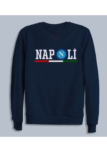 Napoli Lacivert Bisiklet Yaka Sweatshirt