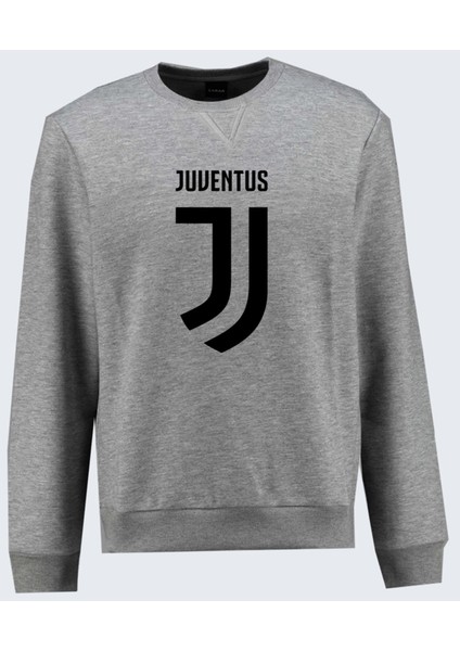 Juventus Baskılı Bisiklet Yaka Grimelanj Sweatshirt