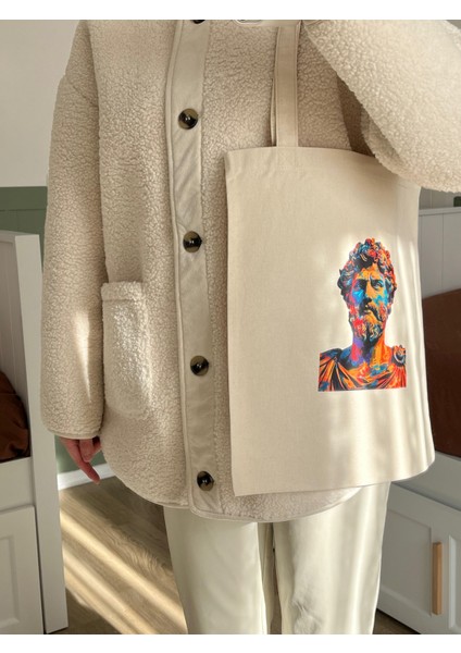 Ham Kanvas Baskılı Bez Çanta