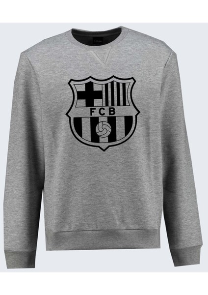 F.c.barcelona Baskılı Bisiklet Yaka Grimelanj Sweatshirt