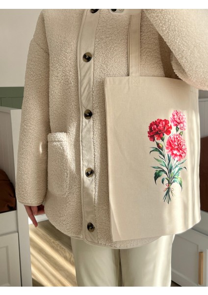 Ham Kanvas Baskılı Bez Çanta