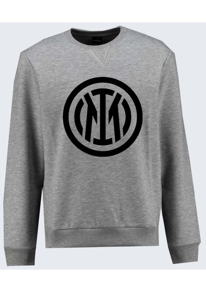 Inter Milan Baskılı Bisiklet Yaka Grimelanj Sweatshirt