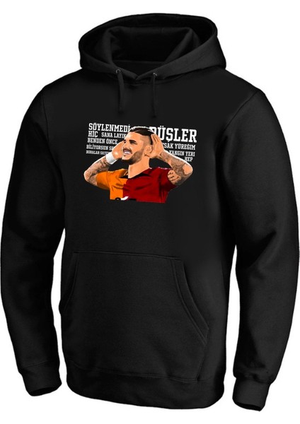 Mauro Icardi Hoodie Sweatshirt 3 Iplik Pamuklu