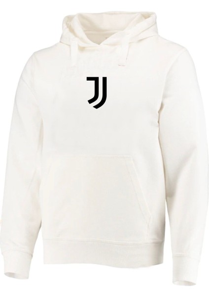 Juventus Logo Baskılı Ekru Erkek Sweatshirt