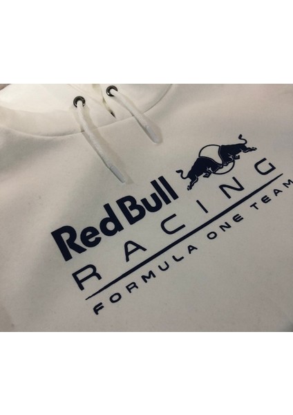 Unisex Ekru Red Bull Formula1 Pamuklu Kapüşonlu Sweatshirt modelleri