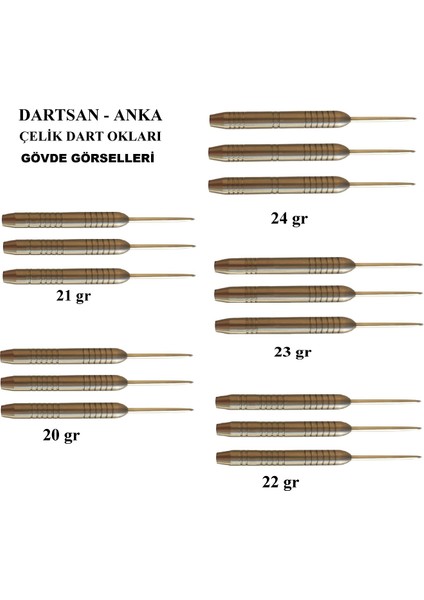 Anka Türk Malı Çelik Dart Oku 21 gr fırsatları