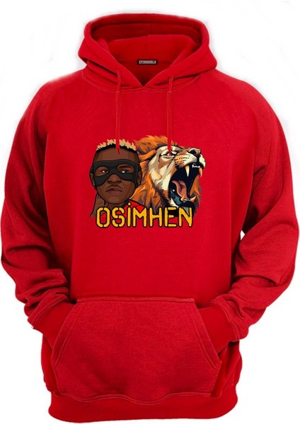Aslan Osmhn Baskılı Pamuklu 3 Iplik Şardonlu Hoodie