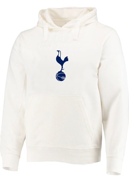 Tottenham Logo Baskılı Ekru Erkek Sweatshirt