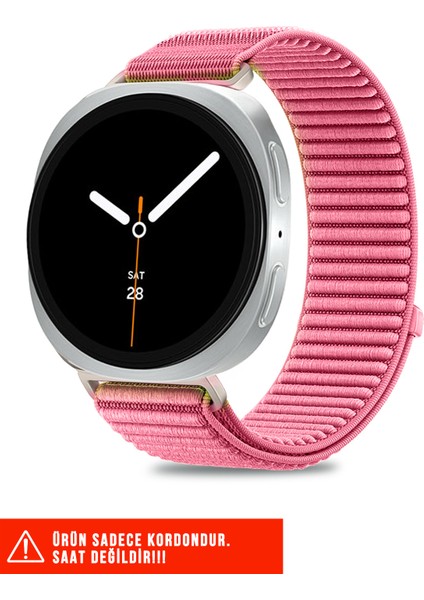 Samsung Galaxy Watch 8 40MM / 44MM / 46MM Classic Uyumlu Hasır Örgü Spor Cırtlı Naylon Pratik Kordon