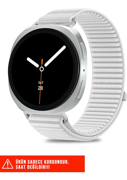 Samsung Galaxy Watch 8 40MM / 44MM / 46MM Classic Uyumlu Hasır Örgü Spor Cırtlı Naylon Pratik Kordon