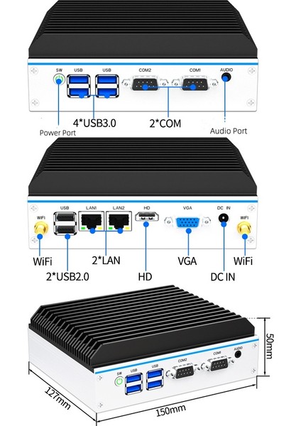 12V - I3 8gb Ram 128GB SSD Com Portlu Mini Bilgisayar fiyatları