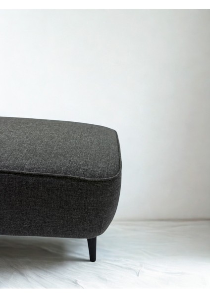 Keten Kumaş Puf – Antrasit Gri | 60X40X40 cm Modern Dekoratif Oturma & Ayak Ucu Pufu fiyatları