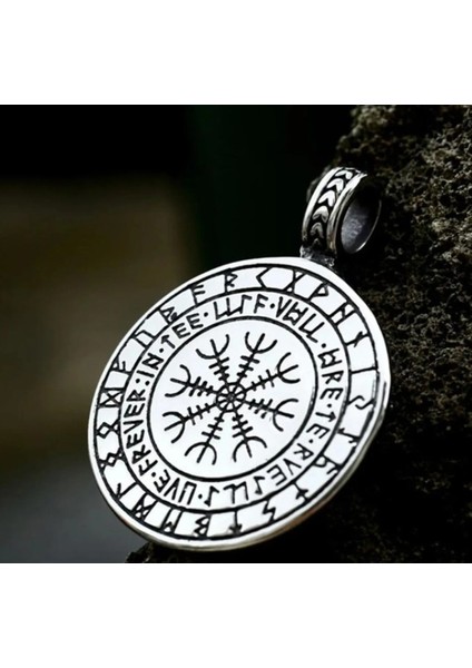 Çift Taraflı Yggdrasil Hayat Ağacı Viking Vegvisir Runik Pusula – Ouroboros Yılan Motifli Kolye fırsatları