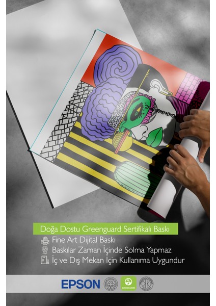 Çerçevesiz Poster, Kadın Portresi, Kaktüsler ve Geometri, Dijital Pop Art Poster No: 106585 indirimleri