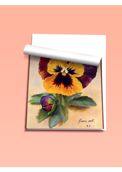 Çerçevesiz Poster, Kırmızı Sarı Menekşe, Eski Stil Bitki Illüstrasyonu Poster No: 107427 fiyatları