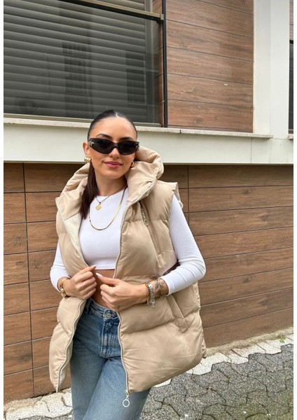 Oversize Kadın Spor Şişme Yelek modelleri