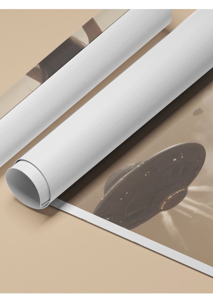 Çerçevesiz Poster, Çölün Sessiz Tanığı – Retro Kadın ve Ufo Karşılaşması Poster No: 107487 fırsatları