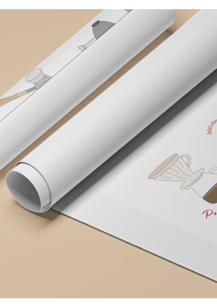 Çerçevesiz Poster, Kahve Demleme Ekipmanları, Mutfak Dekoru, Eğitici Poster Poster No: 106627 fırsatları