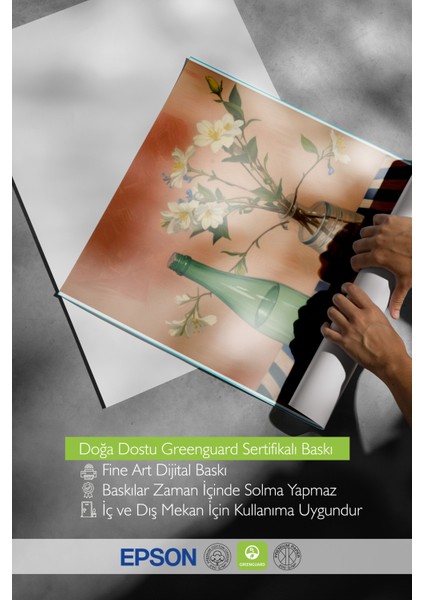 Çerçevesiz Poster, Cam Şişeler, Çiçek ve Limon Detayı, Pastel Arka Plan Poster No: 107519 indirimleri