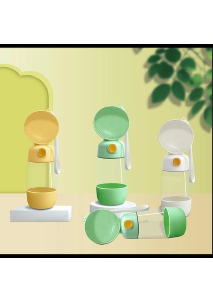 Taşınabilir Evcil Hayvan Mama Hazneli Su Matarası